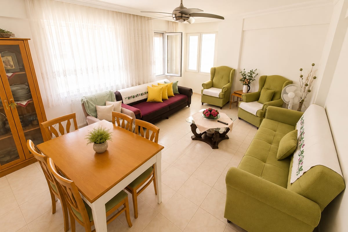 AKÇAY ALTINKUM'DA DENİZE 400 M KÖŞE ÇİFT CEPHE 2+1 SATILIK DAİRE